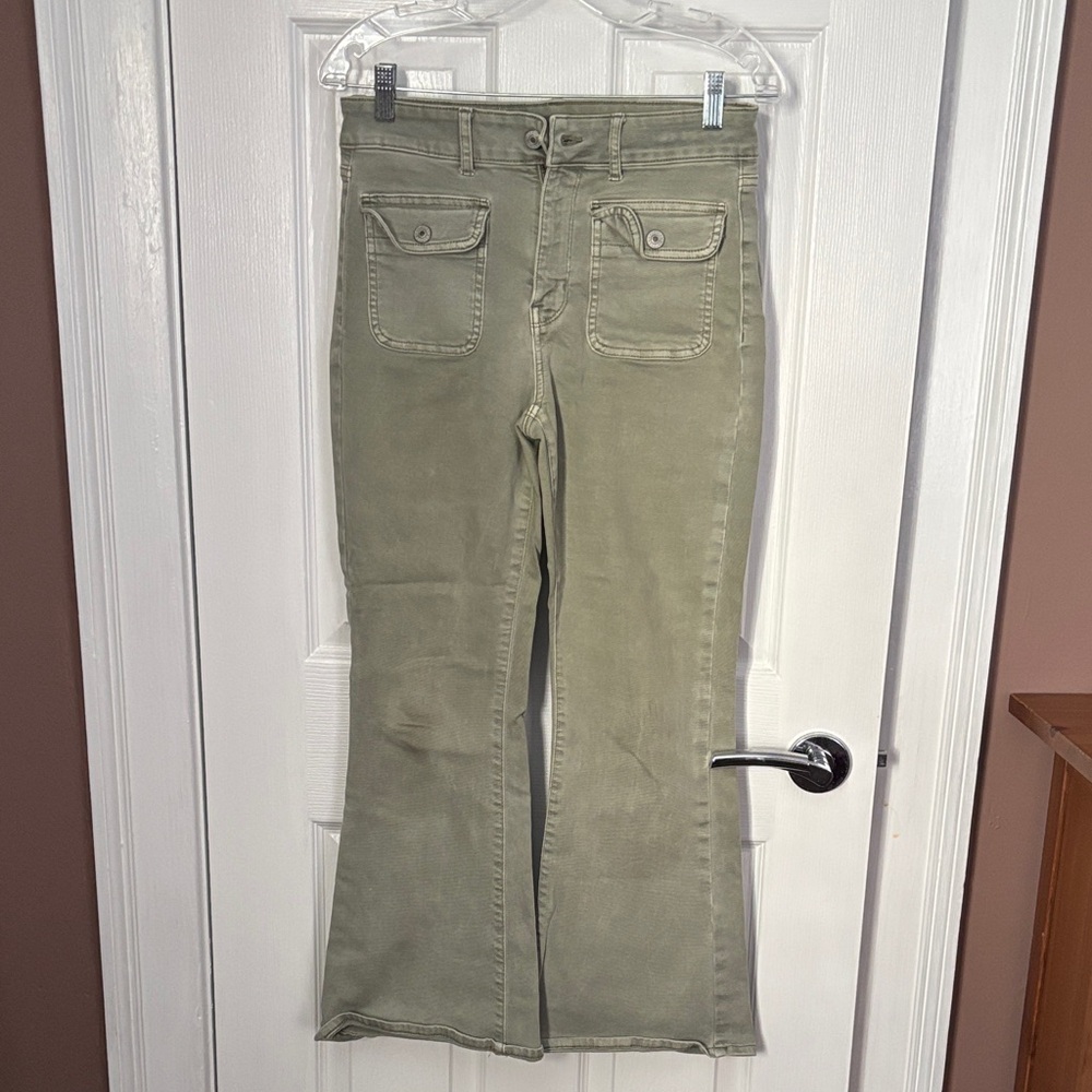 American Eagle Outfitters Olive Flare Jeans